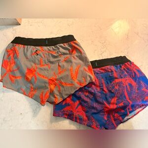 Janji Athletic Shorts - Gray and Blue with Red Accents